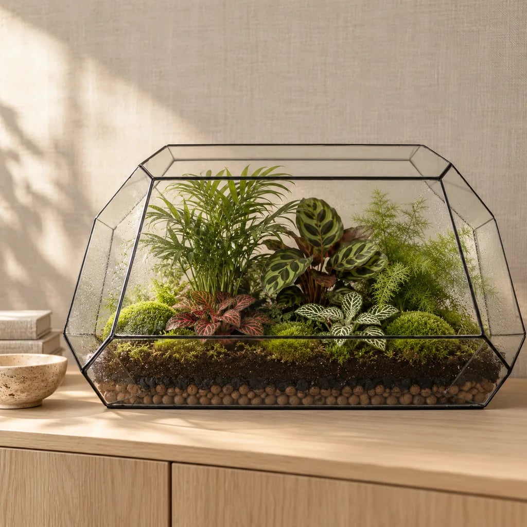 Kit terrario geométrico Prisme claro, vidrio hecho a mano en Europa — Small Eden