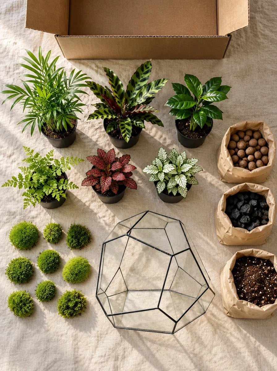El vidrio, las plantas, el musgo: no falta nada