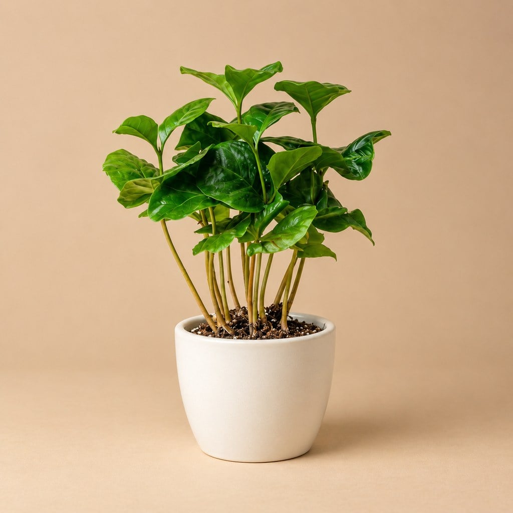 Planta en maceta de cerámica marfil — 4 plantas a elegir